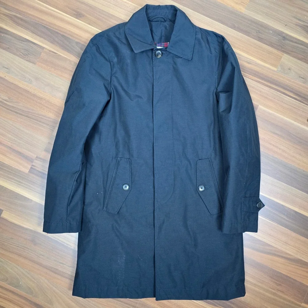 Baracuta G10 Paul Coat Mens 36 Dark Navy Blue Rain Jacket Water Repellent